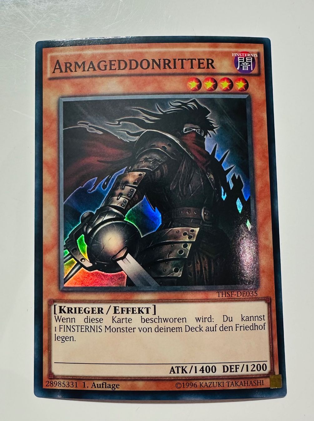 Yugioh Carte collezionabili: Yu-Gi-Oh / Armageddonritter / Super Rare / THSF-DE035 – Nuovo e nell'imballaggio originale da Lauerz venduto da Tradeable 1