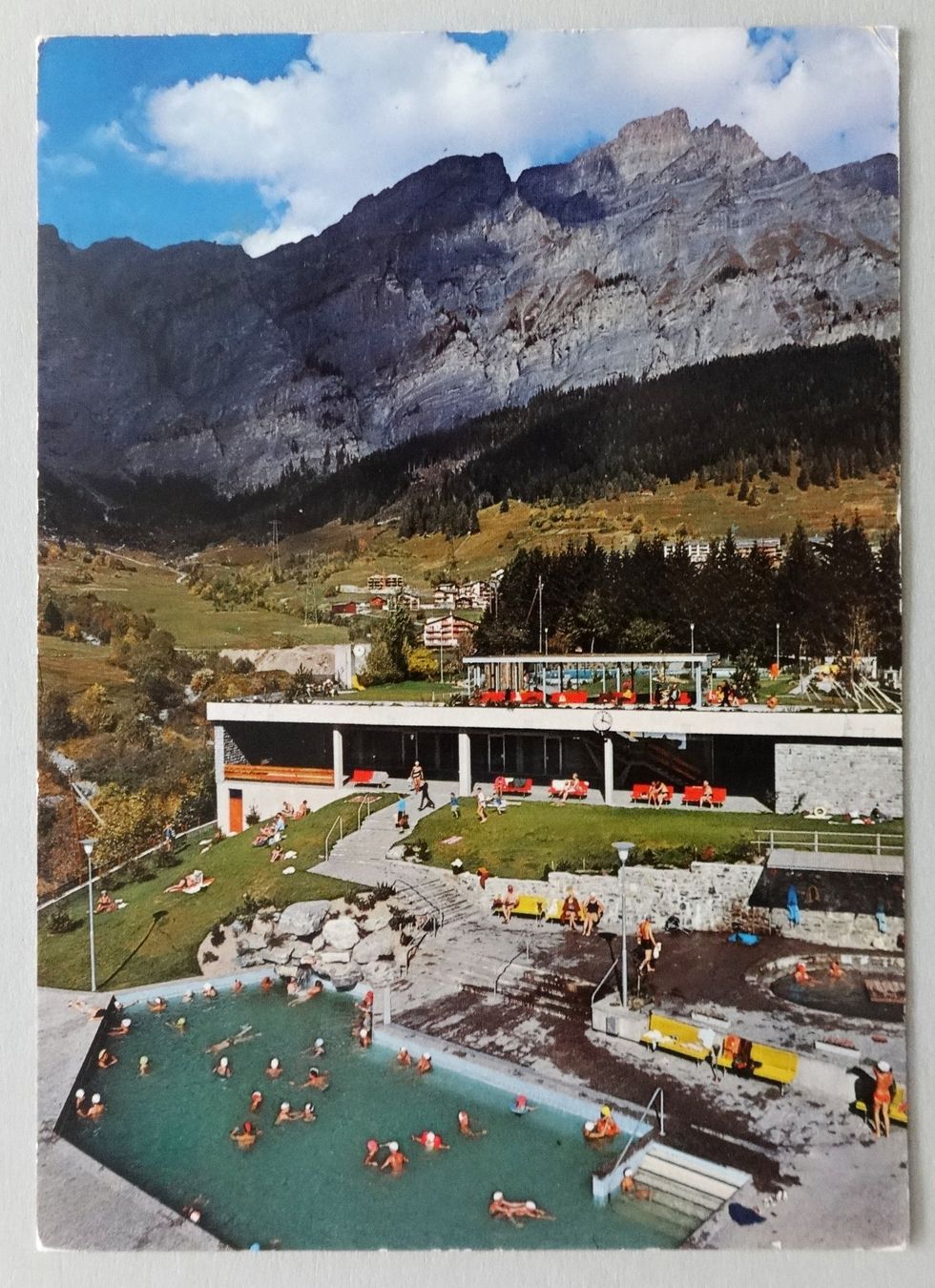 Ansichtskarten: Leukerbad 1401 m, Thermal Freiluftbäder – Defekt aus Fétigny von Billy2miny