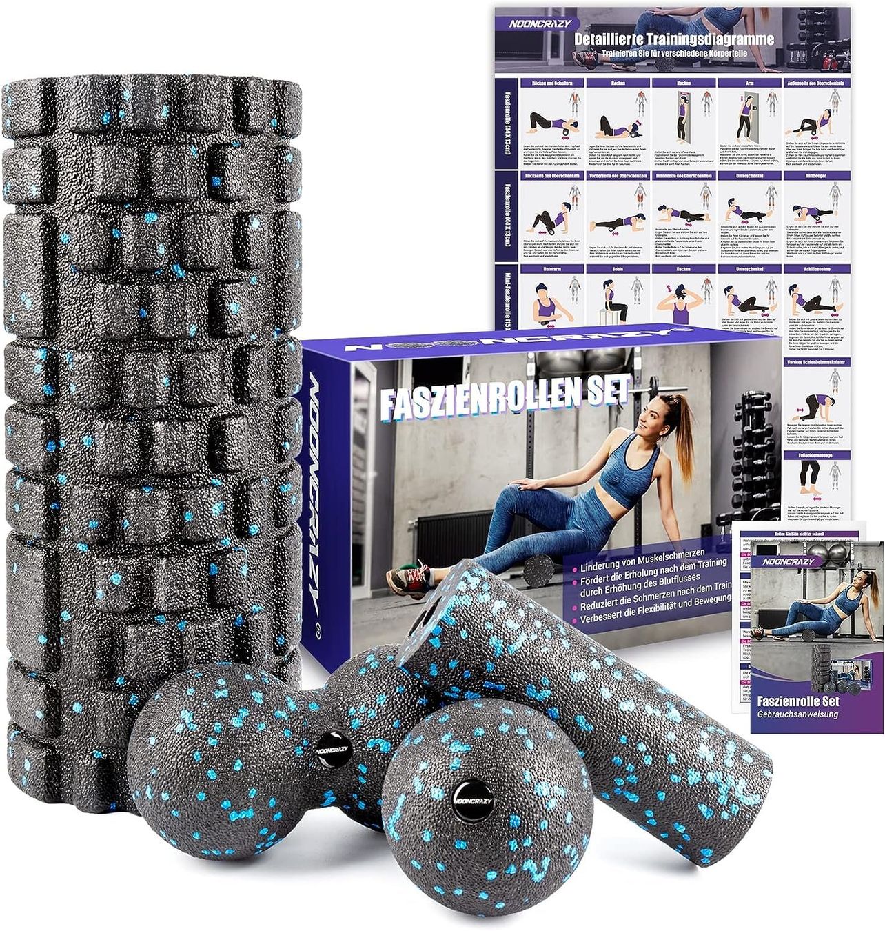 Massagegeräte: Faszienrolle Set mit 3D-Texturmassage – Neu und originalverpackt aus Nuglar von SaleRitter