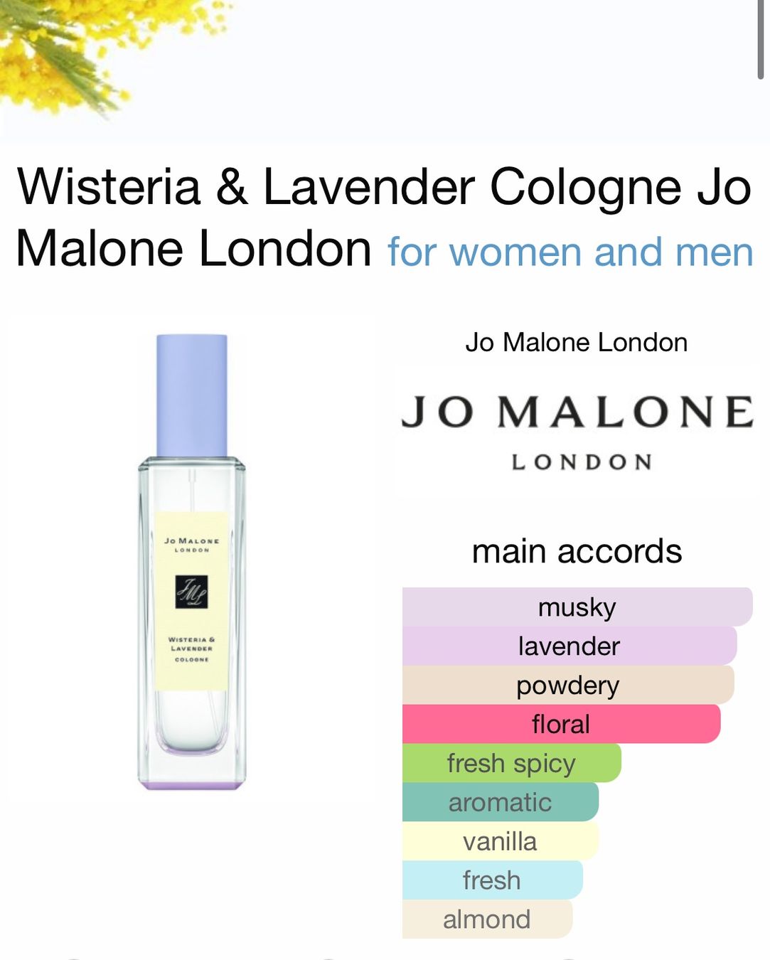 Jo Malone Parfum & Eau de Toilette: Jo Malone Wisteria & Lavender Cologne 30ML – Gebraucht aus Bern von  3