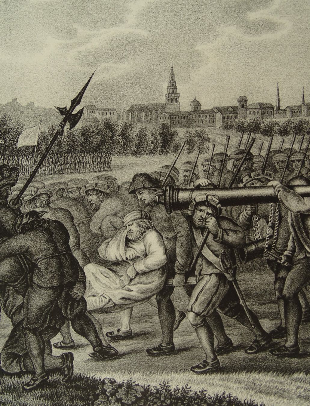Incisioni: SCHWEIZER BEI MARIGNANO, MILITÄR, LITHOGRAPHIE 1836 – Usato da Grüningen venduto da Kartensammler 2
