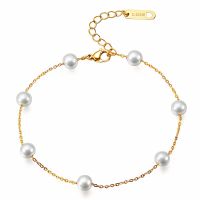 bracciale, Armreif mit Perlen, neu, Sommer  89602 vergoldet