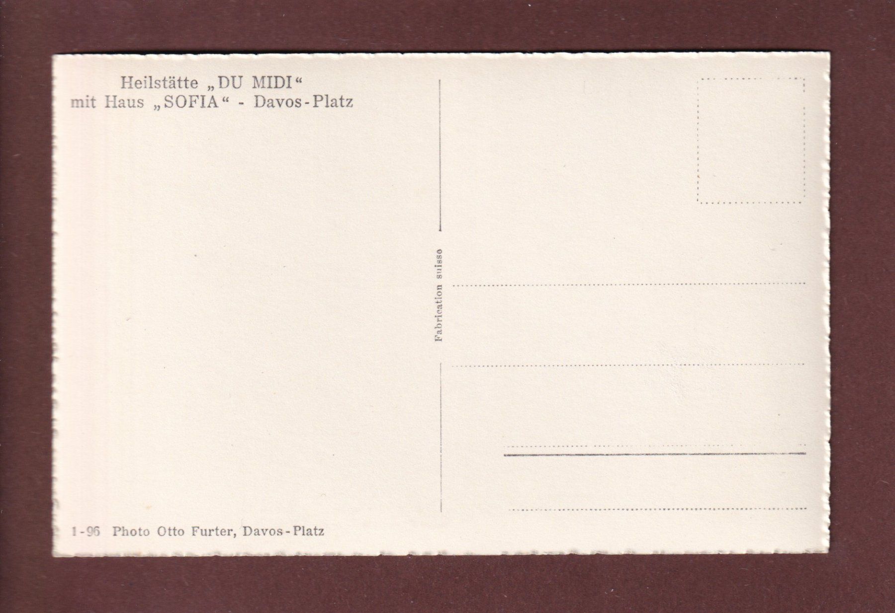 Cartoline postali: DAVOS-PLATZ - Heilstätte Du Midi mit Haus Sofia – Usato da Pully venduto da nicecards 1