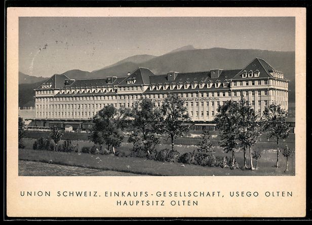 Cartoline postali: AK Olten, Union Schweiz. Einkaufs-Gesellschaft – Usato da Berlin venduto da bartko-reher