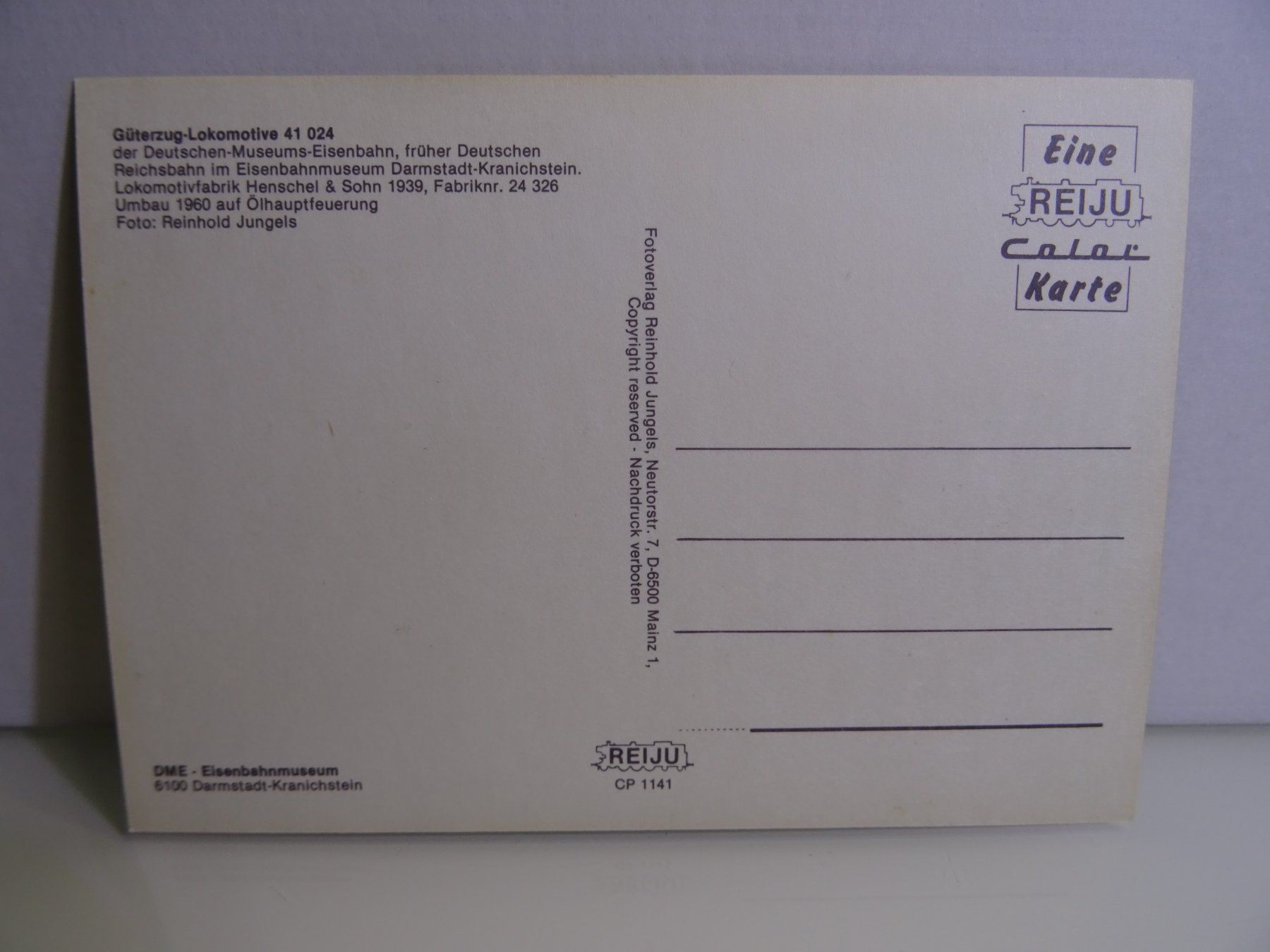 Cartoline postali: Postkarte DB "Güterzug Dampflokomotive 41 024" – Usato da Teufen AR venduto da Brandan2171 1