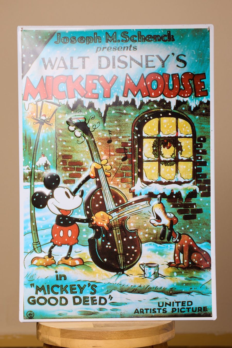 Insegne: Mickey Maus Blechschild "Mickeys Good Deed" Winterdeko! – Usato da Dübendorf venduto da tho_v2cs