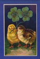 OISEAU - Poussins et trèfles à 4 feuilles
