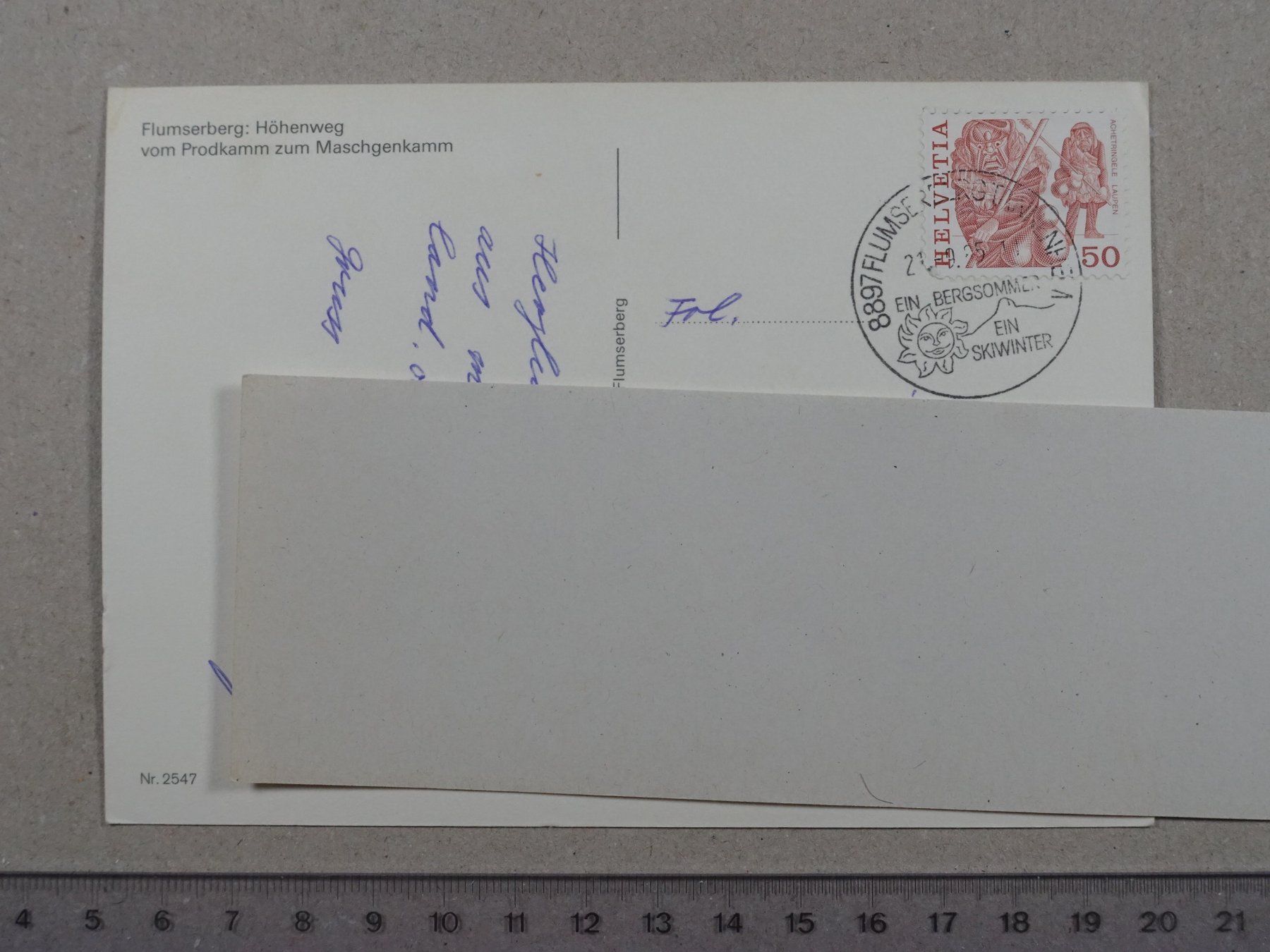 Ansichtskarten: Flumserberg Höhenweg, 1985 – Gebraucht aus Lenzburg von fh1 1