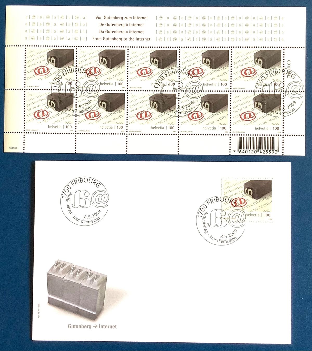 Tutti i francobolli: 2009 - FDC + Kleinbogen Von Gutenberg zum Internet ET – Nuovo (secondo la descrizione) da Liestal venduto da Skunk02