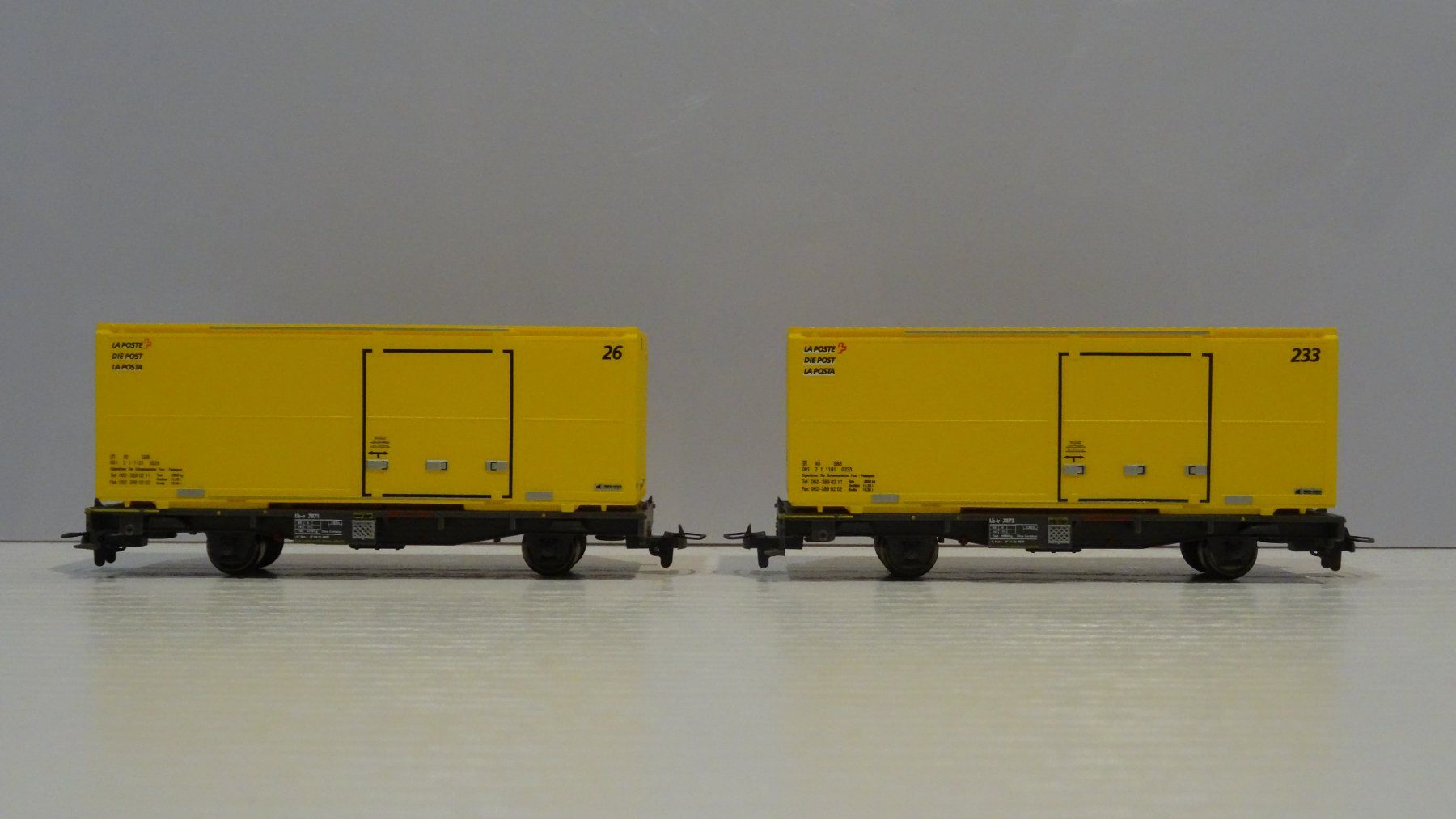 Bemo Modellini di ferrovie: Bemo 2269101, 2269102, RhB, Postcontainer Wagen, Lb-v, NEU – Nuovo e nell'imballaggio originale da Kloten venduto da Nicola2 5