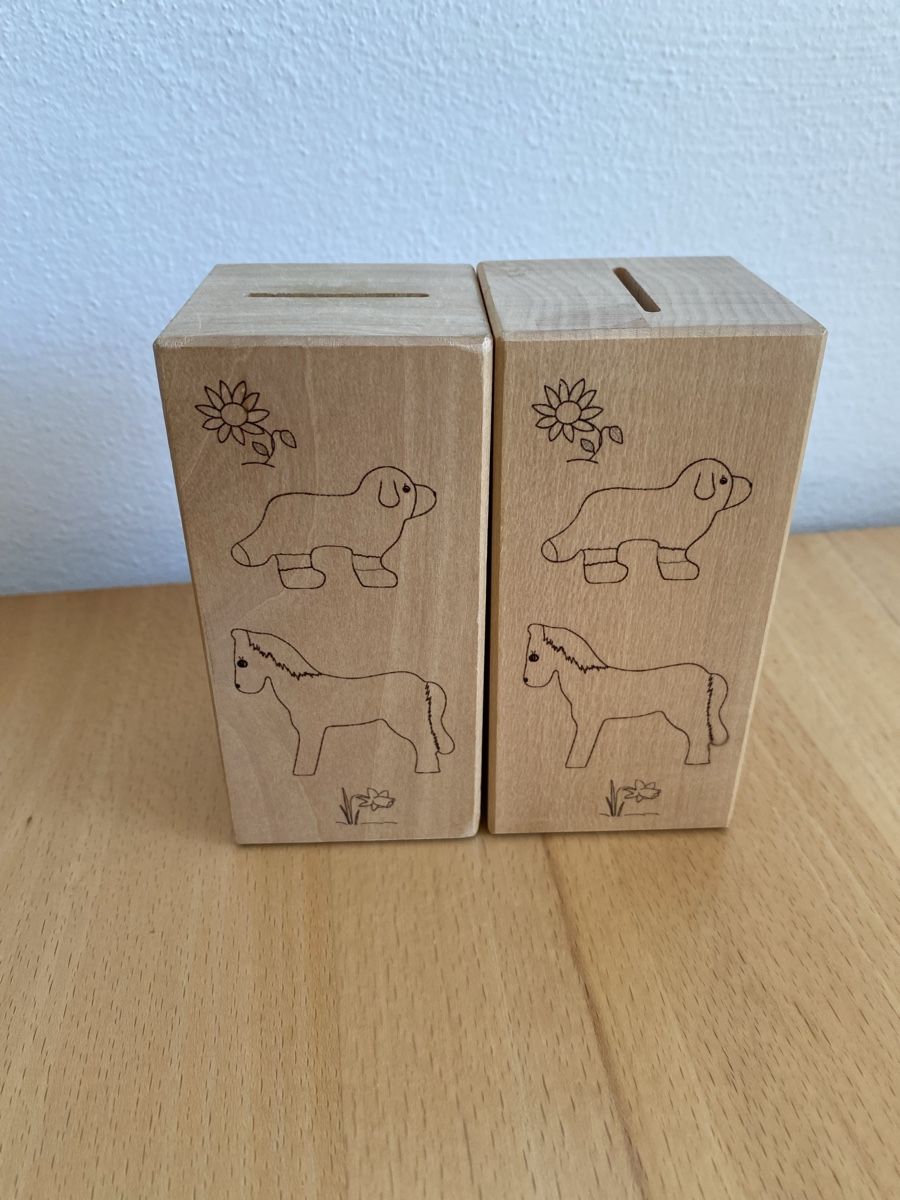 Spardosen: 2 Spardosen/Sparkassen aus Holz – Gebraucht aus Schwarzenburg von Michellu 2