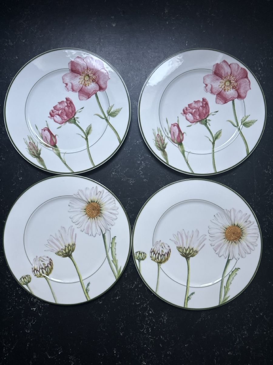 Villeroy & Boch Piatti: Villeroy & Boch Teller mit Blumenmuster 4 Stk  – Nuovo (secondo la descrizione) da Bern venduto da schnupka