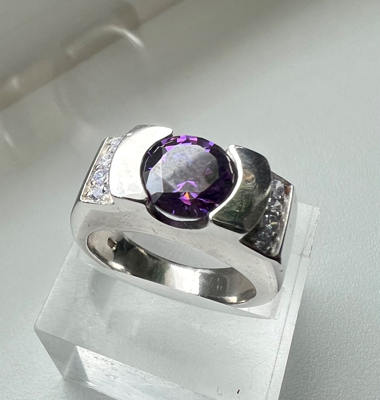 Anelli: Statementring Silber 925 mit grossem Ametrin und Zirkonia – Usato da Ruswil venduto da artbyhand 3