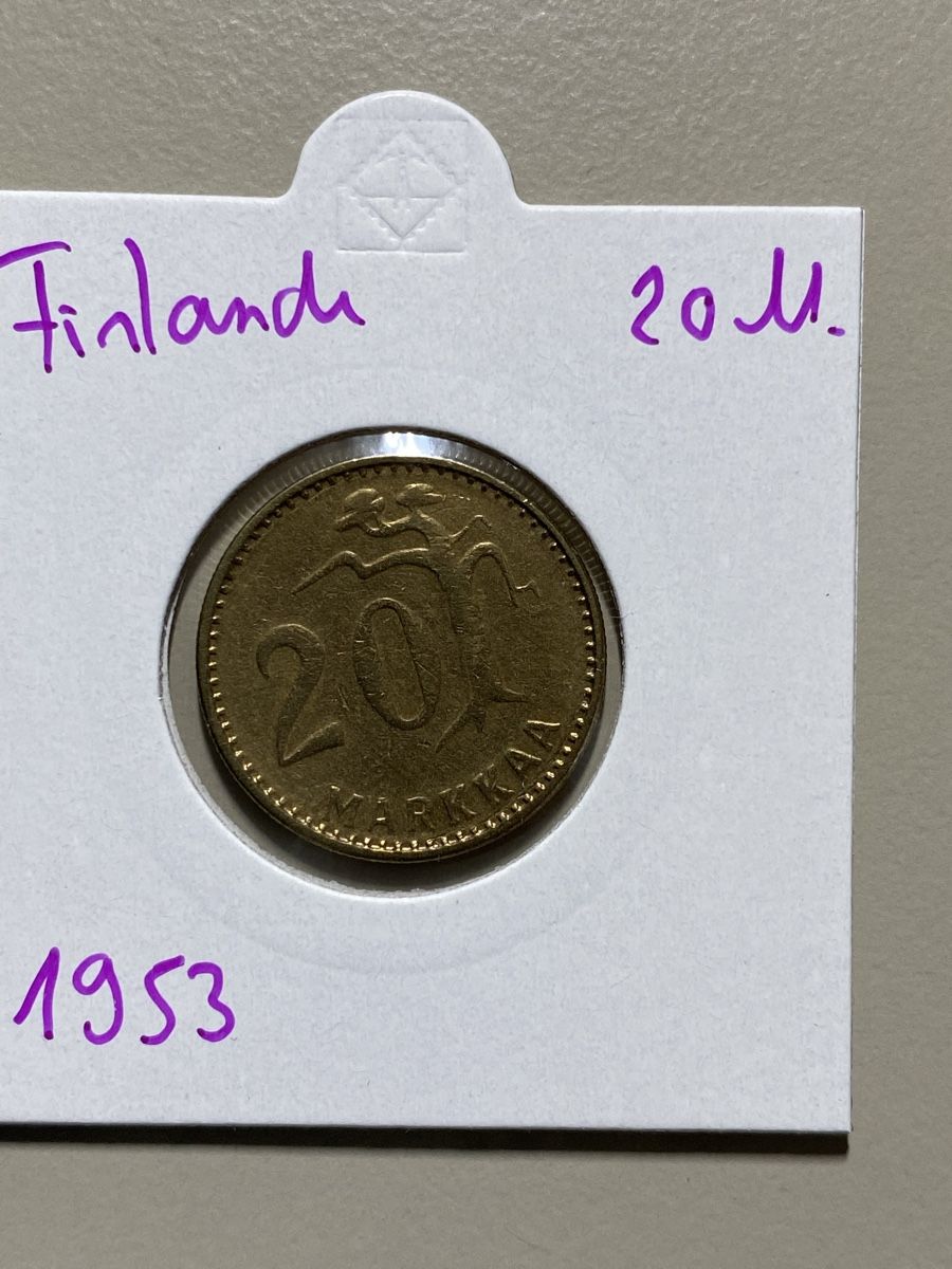Tutti le monete: Finlande - 20 Markka - 1953 – Usato da Payerne venduto da Mike1682