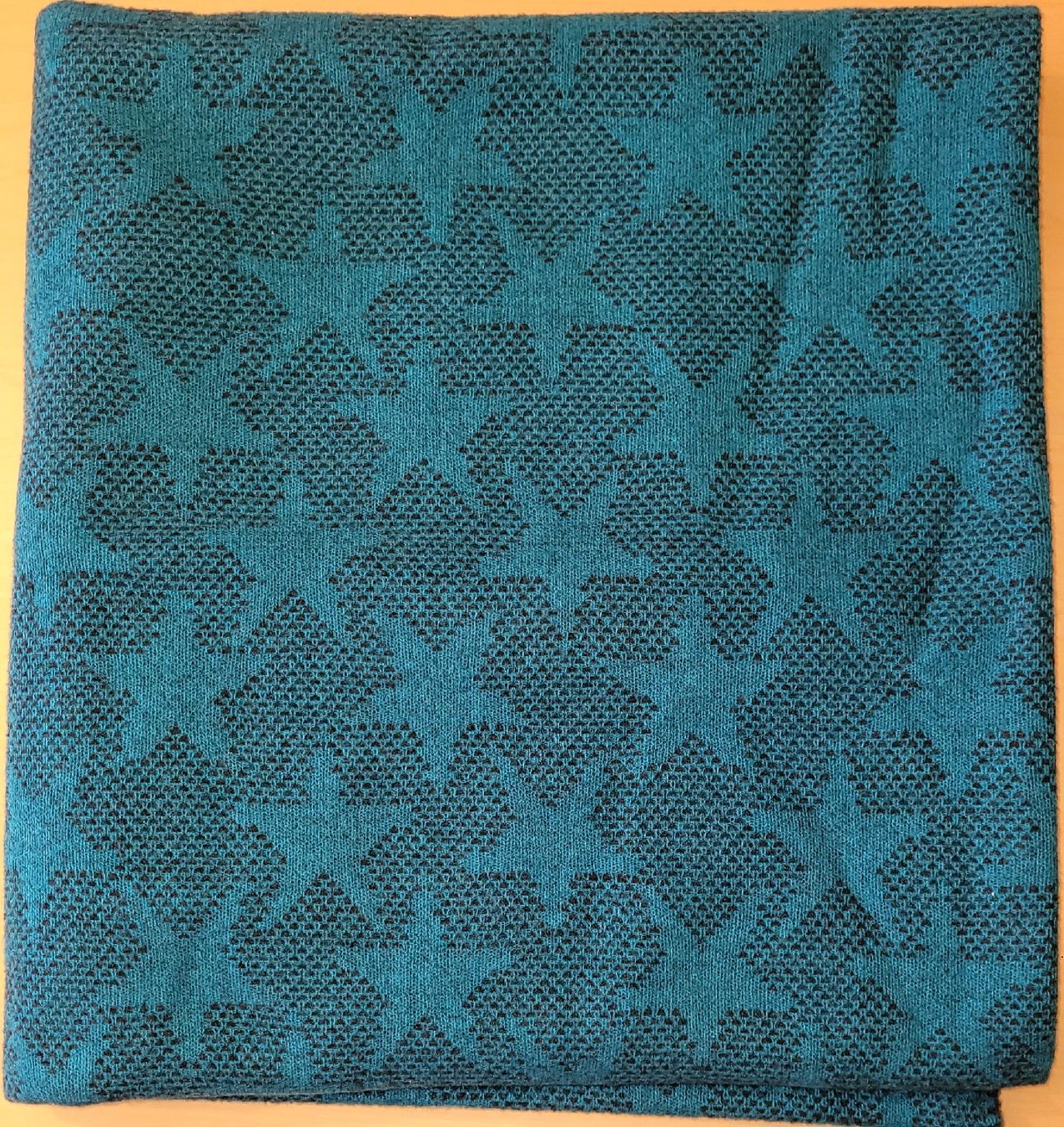 Tessuti: Jacquard-Fleece Stoff petrol – Nuovo (secondo la descrizione) da Madiswil venduto da fabrics