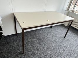 Bürotisch beige/braun 160x80cm