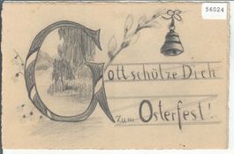 Bonne Annee - Gott schütz Dich zum Osterfest - Handgemalt