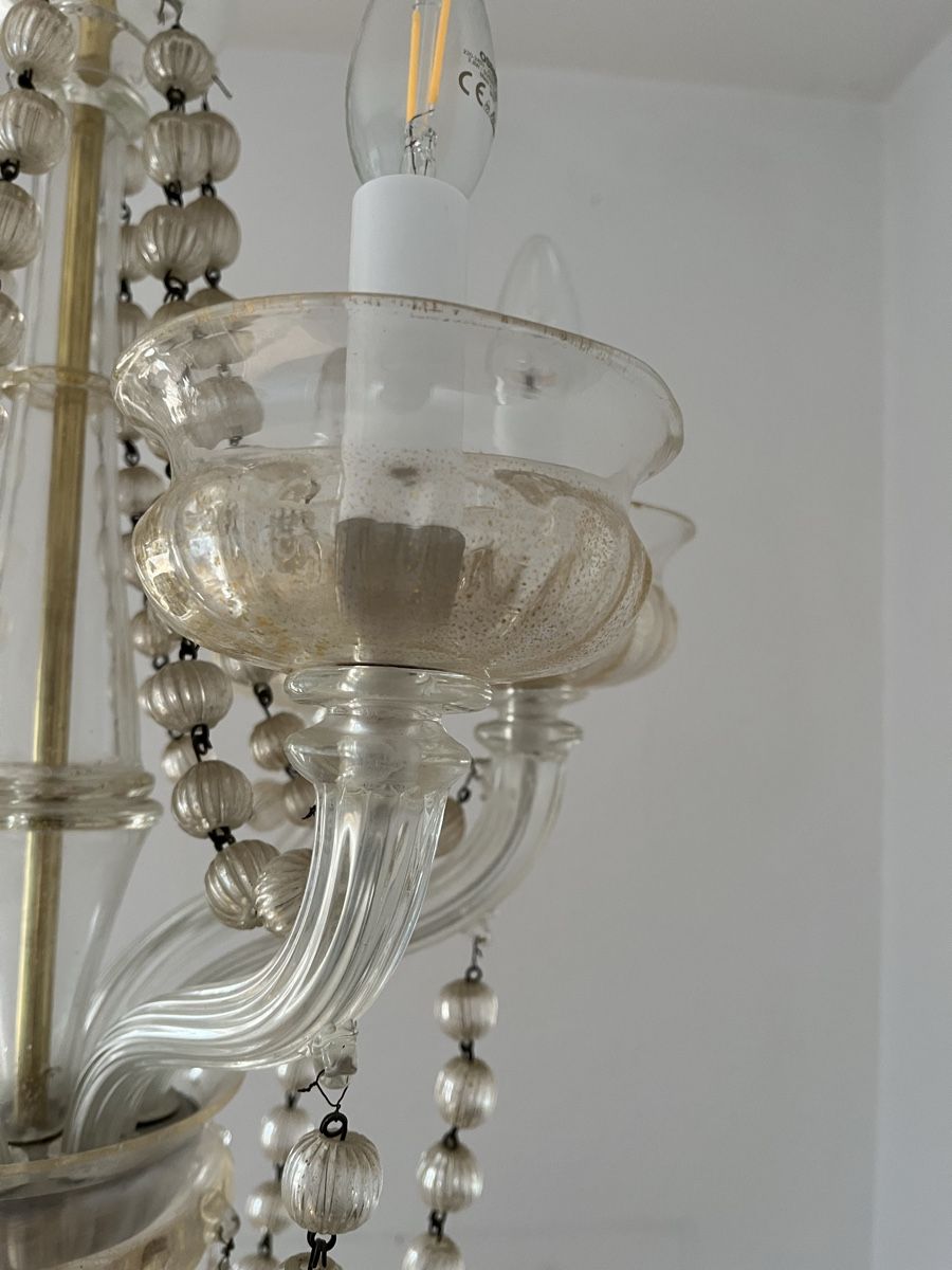 Lustres & lampes de plafonds: Murano-Kristallglaskronleuchter mit Goldsplitter – D'occasion à Basel par nm7_zx92 2