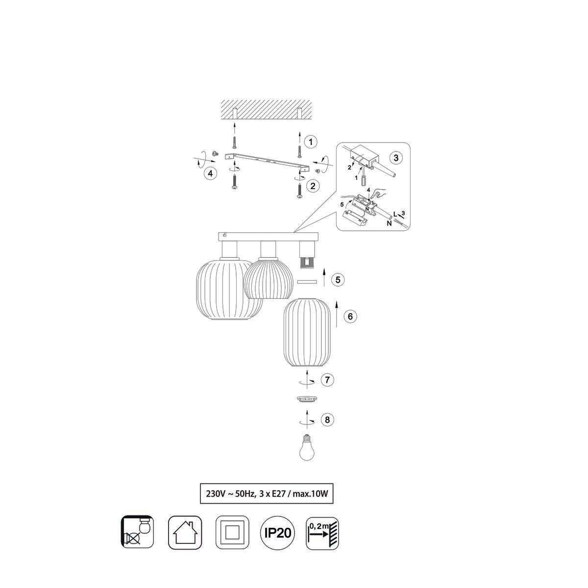 Lampadari & plafoniere: Deckenleuchte, Glas, 29 cm Ø – Nuovo (secondo la descrizione) da Kreuzlingen venduto da Smart-Light 7