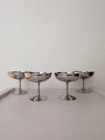 4 Vintage Edelstahl Glacebecher / Eisbecher von Letang Remy