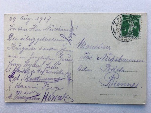 Cartoline postali: Schwarzenegg bei Thun, von 1917 – Usato da Niederscherli venduto da Lucia16 1