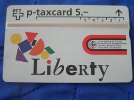PTT Telefonkarte Liberty UBS 5 Franken gebraucht
