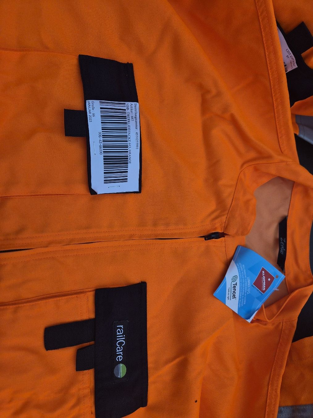 SBB/CFF/FFS Uniformi: Signal-Arbeitsjacke Orange Grösse 66 L  – Nuovo (secondo la descrizione) da Fislisbach venduto da Crisisgusita 1