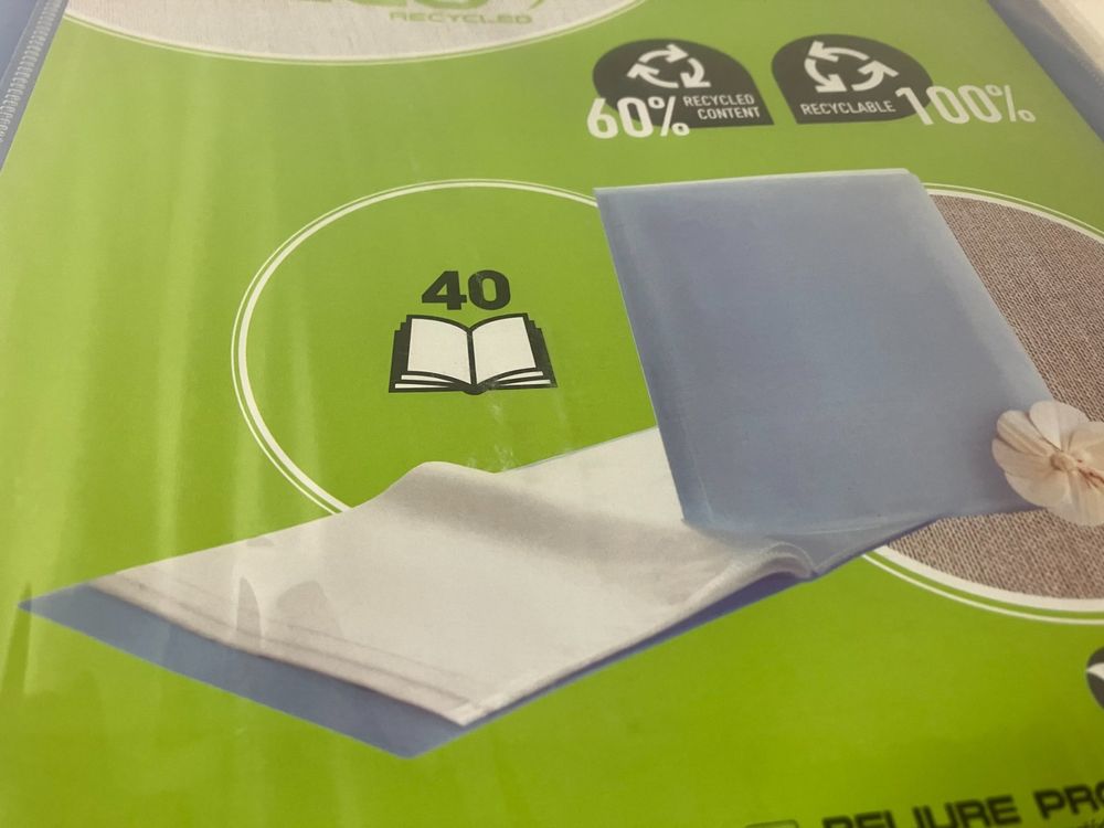 Tiger A5 Präsentationsmappe – 20 Taschen (40 Seiten), Schwarz, 600 Mikron, Mit Abnehmbarer Deckel