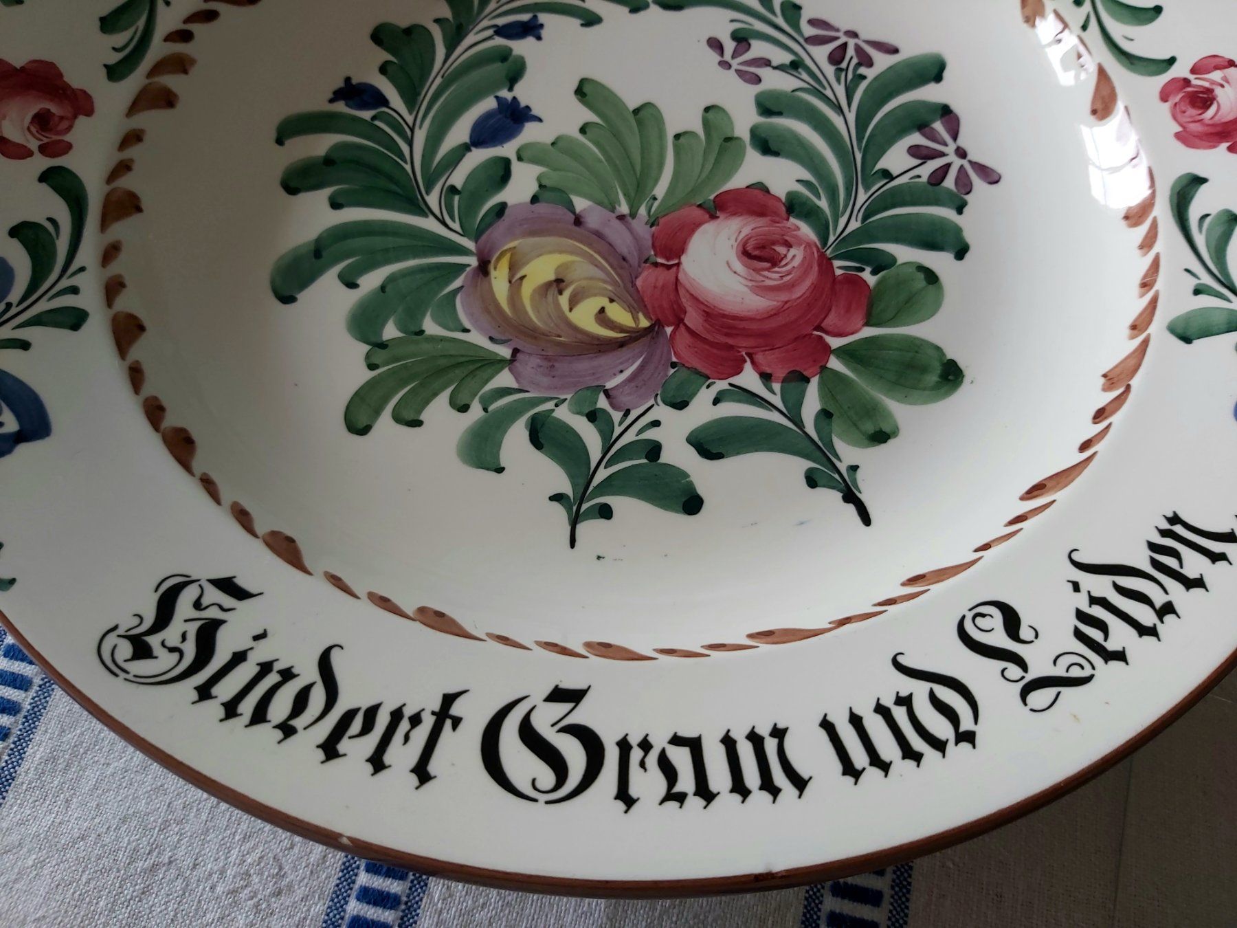 Ciotole: Zell Keramik Wandteller, Schale mit Spruch – Usato da Bern venduto da aronari 2