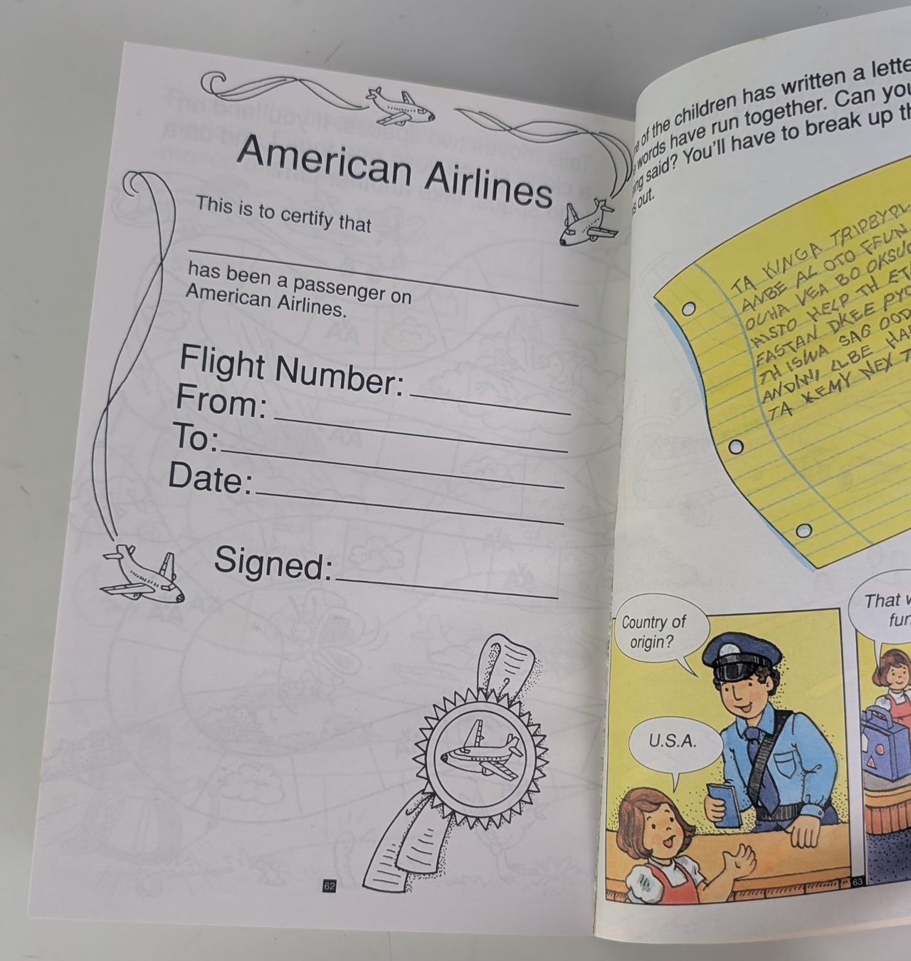 Livres: American Airlines Fun Book, Malbuch – D'occasion à Zürich par axolottchen 6