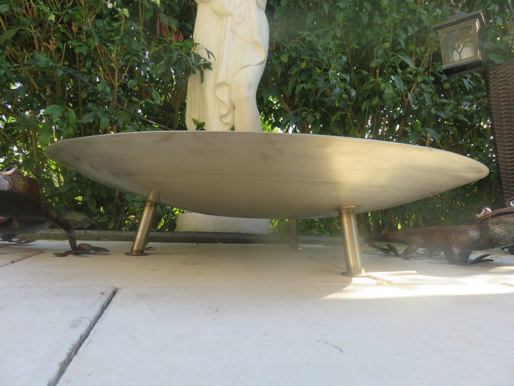 INOX 🤩 UFO Feuerschale 90 cm ohne Grillrost 1