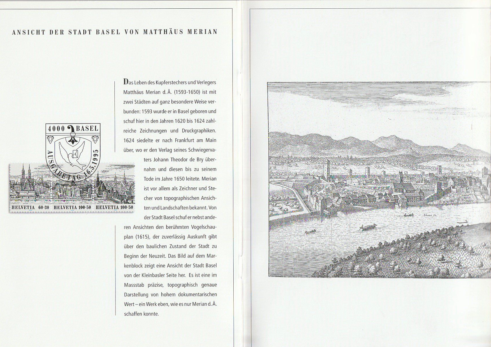 Alle Briefmarken: NABA Basel 1995, Broschüre mit Panorma Merian – Neu (gemäss Beschreibung) aus Aarburg von Aare10 2