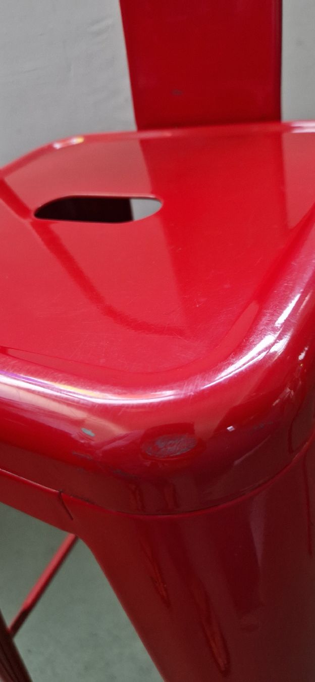 Sgabelli: 2 rote Barhocker aus Metall  – Usato da Niedergösgen venduto da Licht-Design 5