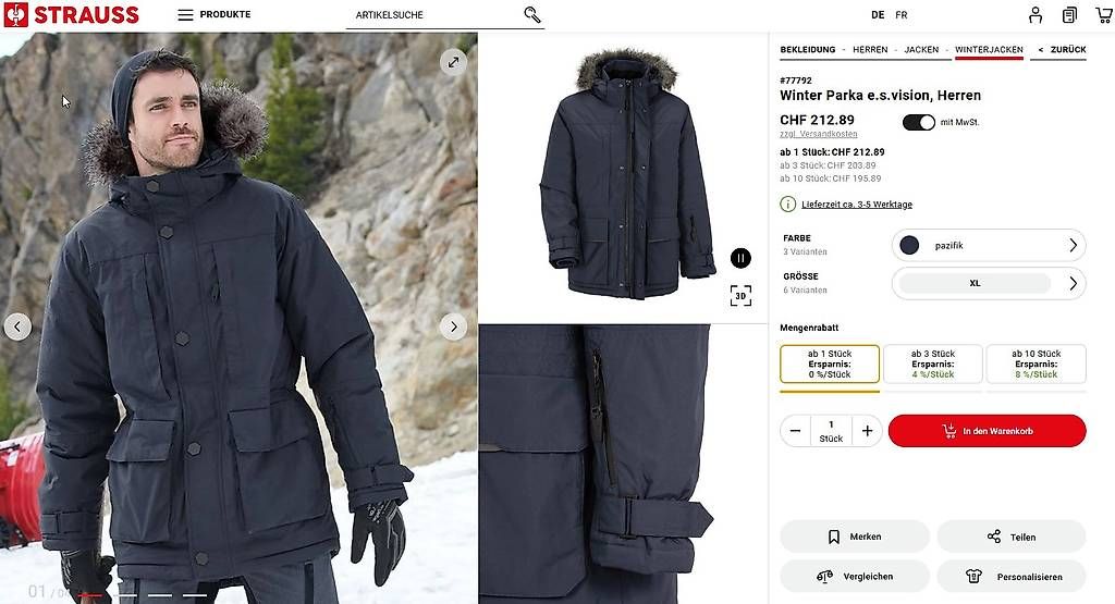 Giacche: Engelbert Strauss WINTER PARKA Pazifik – Usato da Binningen venduto da and_585z