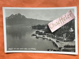 1929 Weggis mit dem neuen Quai & Pilatus.