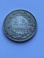 Schweiz 2 Franken 1860 fast vorzüglich