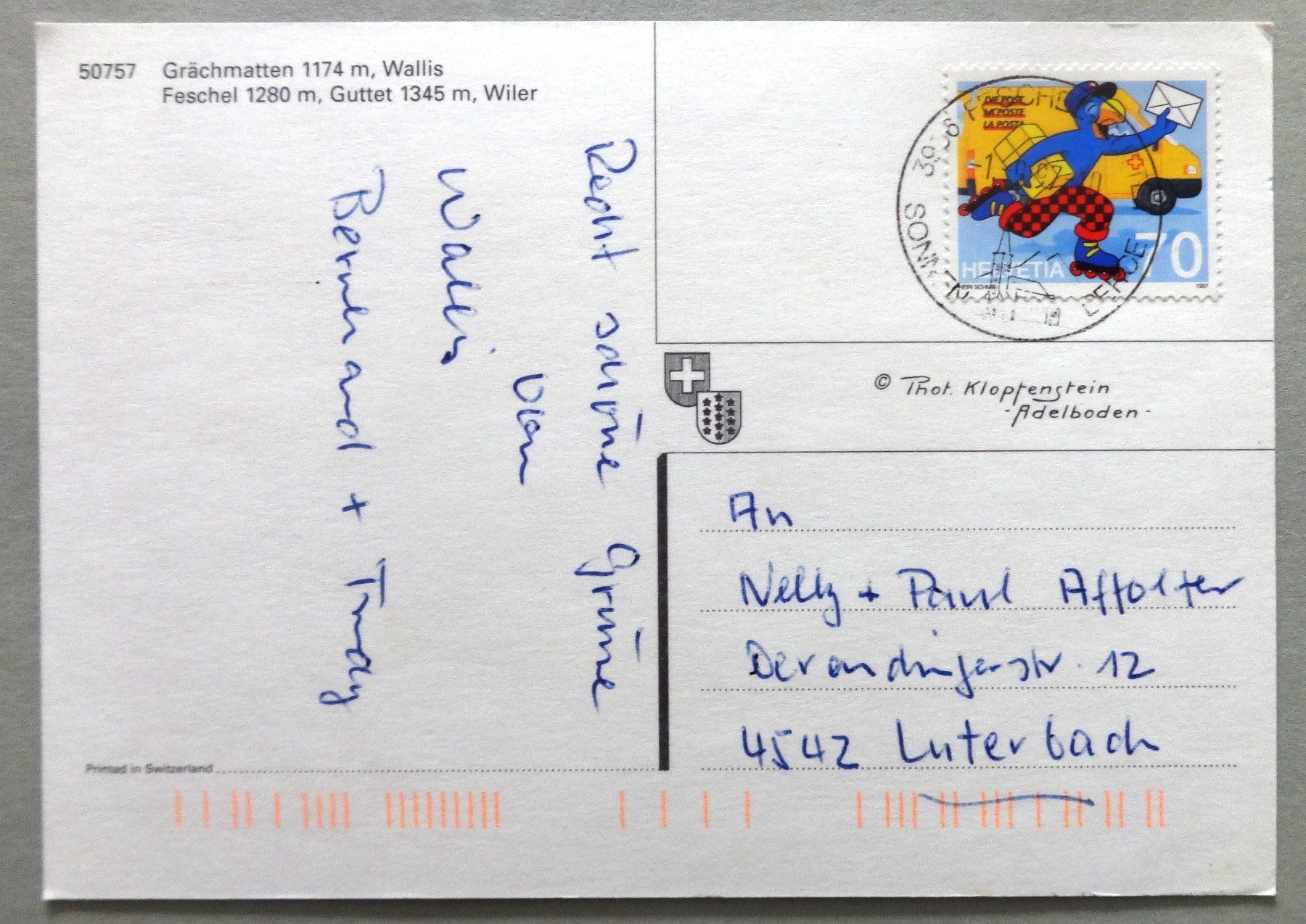 Cartoline postali: Guttet - Wiler - Feschel – Usato da Fétigny venduto da Billy2miny 1