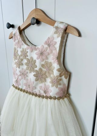 Glamouröses Kleid, Tüllrock, Weiss, 110 / 116