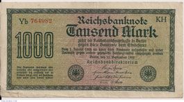 Reichsbanknote Deutschland  1000 Mark