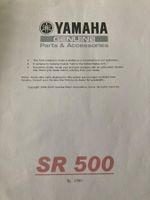 Yamaha SR500 Bj 1980 Parts Catalog USA Models