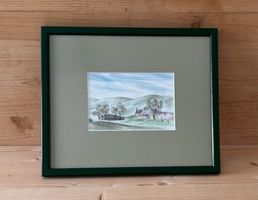 Petite aquarelle originale, près de Cheserex, Nyon, Vaud