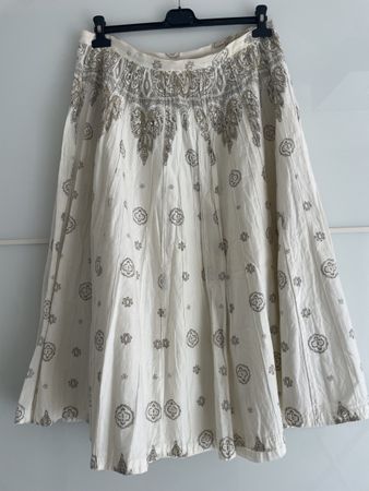 Elegant summer skirt, cotton, floral design, XL