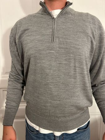 Herren Pullover Uniqlo grau 100% Wolle Groesse L guter Zusta