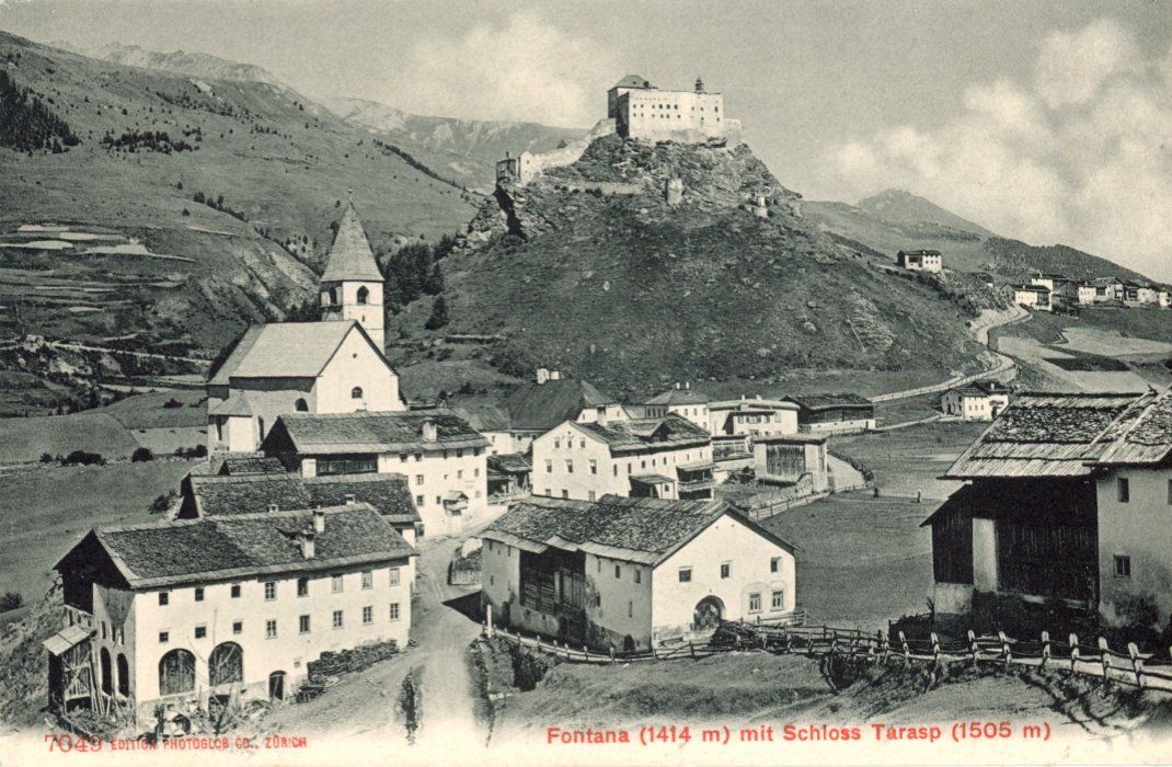 Cartoline postali: Pontresina   GR  mit Schloss Tarasp – Usato da Brig venduto da Valcards54