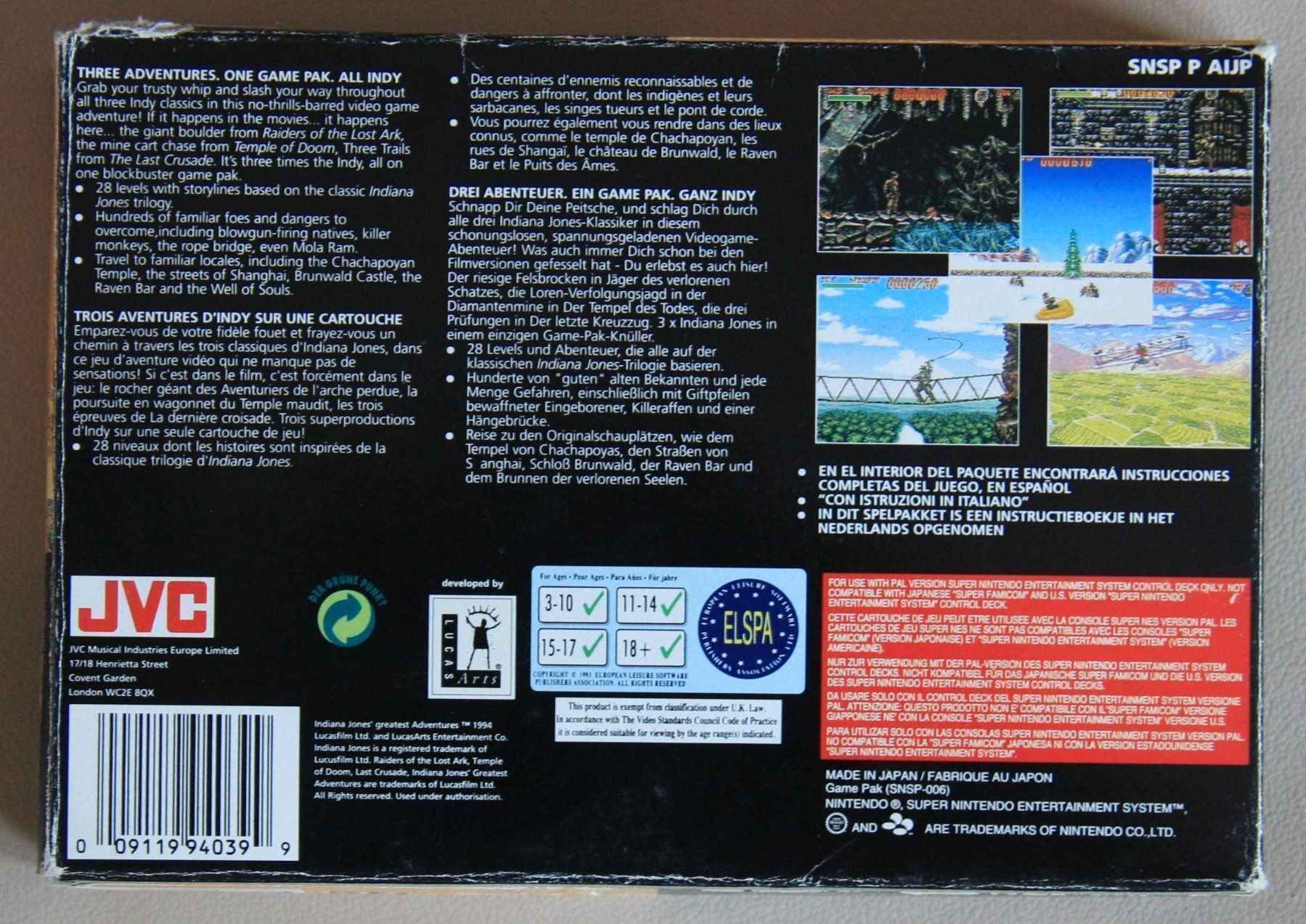 Giochi: Indiana Jones Greatest Advenures SNES – Usato da Fisibach venduto da Retrogames24 2