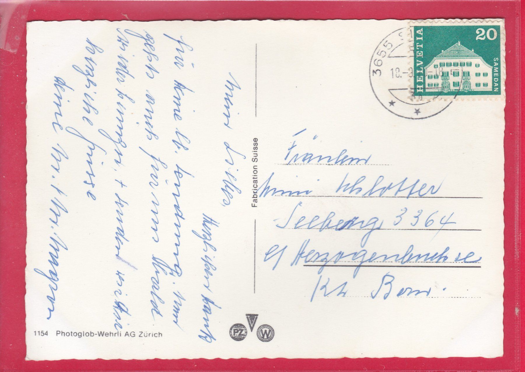 Ansichtskarten: SIGRISWIL AM THUNERSEE, 18.9.1970 – Gebraucht aus Oberrieden von Gebirgsstelze 1