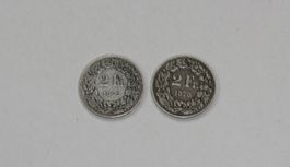 2 x 2 Franken 1878 und 1879