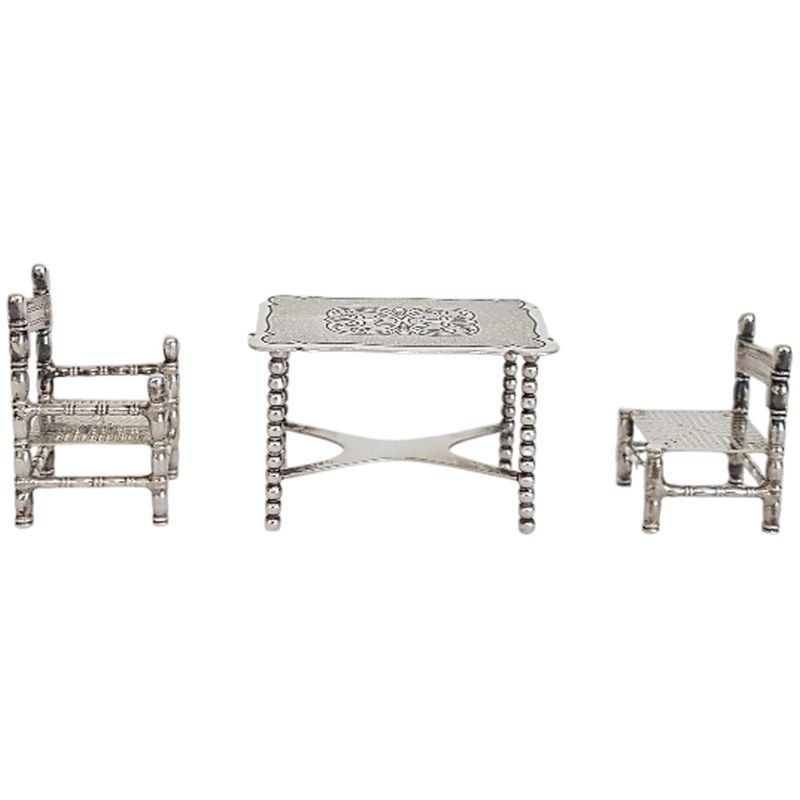 Figuren: Antikes silbernes Miniatur Set um 1910 – Gebraucht aus Kaltbrunn von Lexus3 7