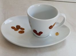 Langenthaler Porzellan Kaffeetasse Handbemalt