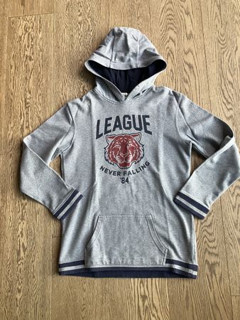 Hellgrauer Kapuzenpulli 164